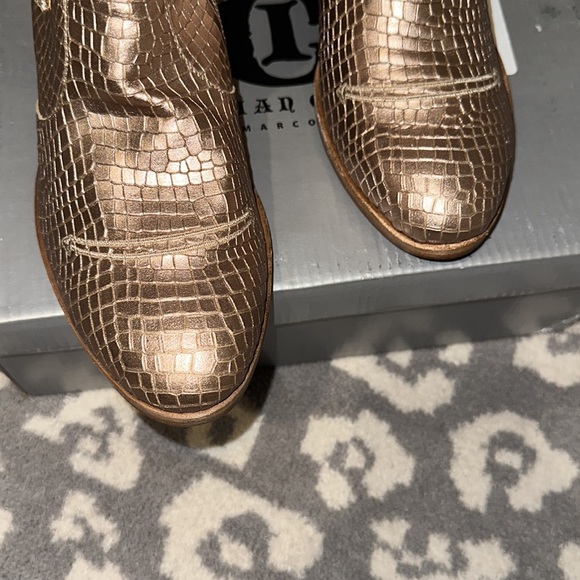Italian Cowboy by Free People Marco Delli Chenoa Metallic Bronze Ankle Boots ❤️ - Picture 8 of 17